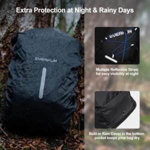 Everfun Hydration Backpack 18L with Water Bladder 2L/3L Hiking Water Backpack Women Men Hydration Pack Insulated Lightweight Day Hydropack with Storage for Hiking, Biking, Running, Festival Black 2L Bladder