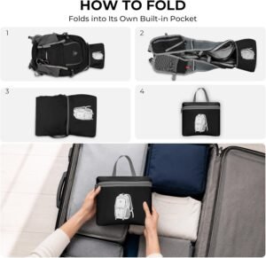 20L Small Hiking Backpack for Women Men,Lightweight Packable Travel Daypack Black