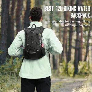 Lightweight Hydration Backpack, Running Backpack with 2L Water Bladder Black