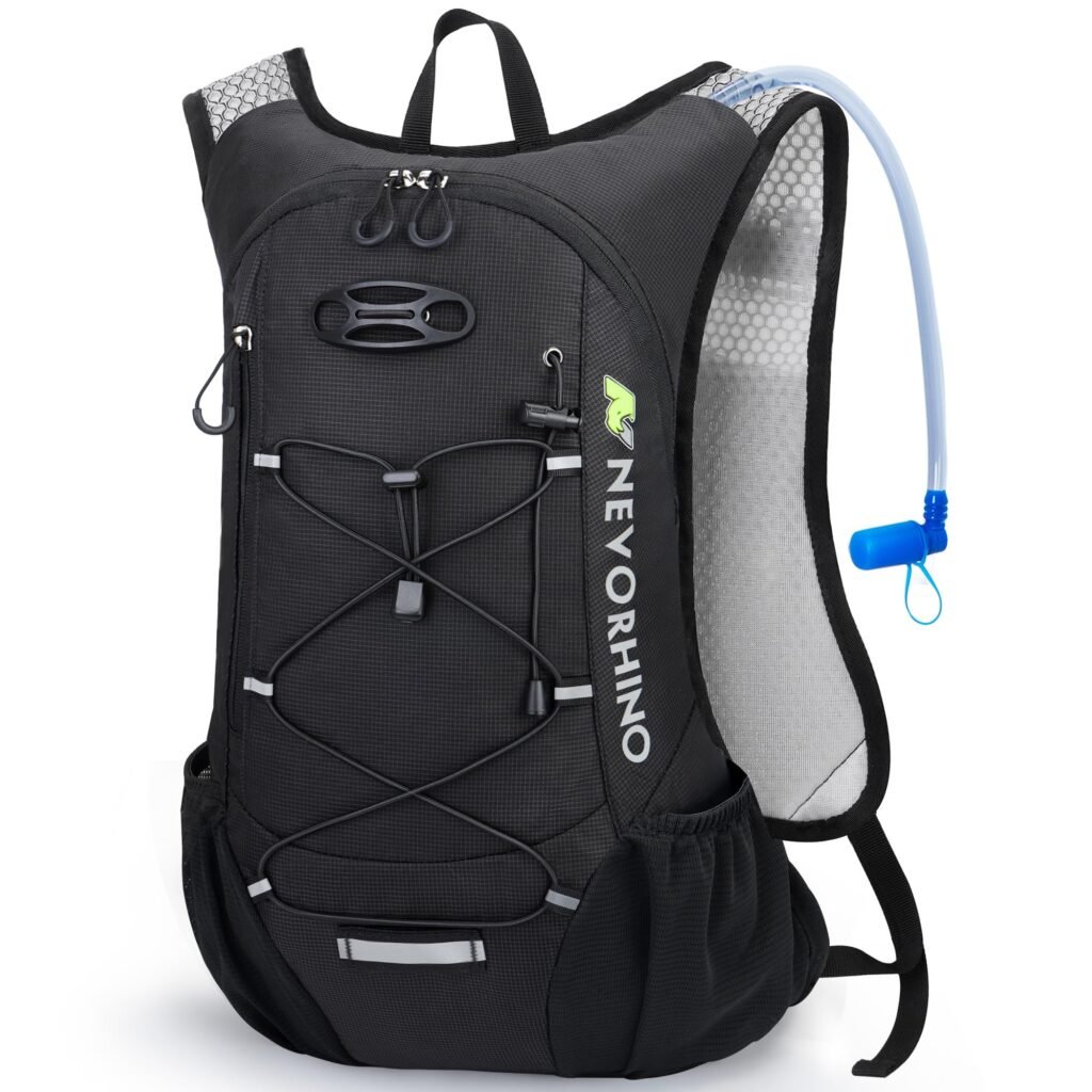 Lightweight Hydration Backpack, Running Backpack with 2L Water Bladder Black