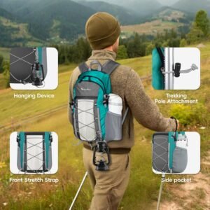 Seektop Packable Waterproof Hiking Backpack, 20L Lightweight Daypack Green
