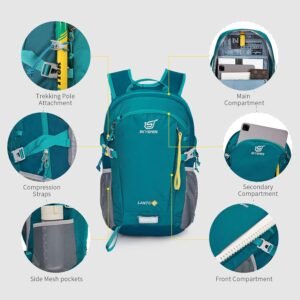 SKYSPER Small Hiking Backpack, 20L Lightweight Travel Backpacks Hiking Daypack for Women Men 20 l Lantc20-teal