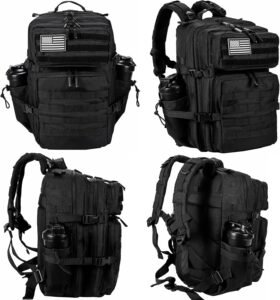 Military Tactical Backpack for Men and Women 45L Army 3 Days Assault Pack Bag Large Rucksack with Molle System Black